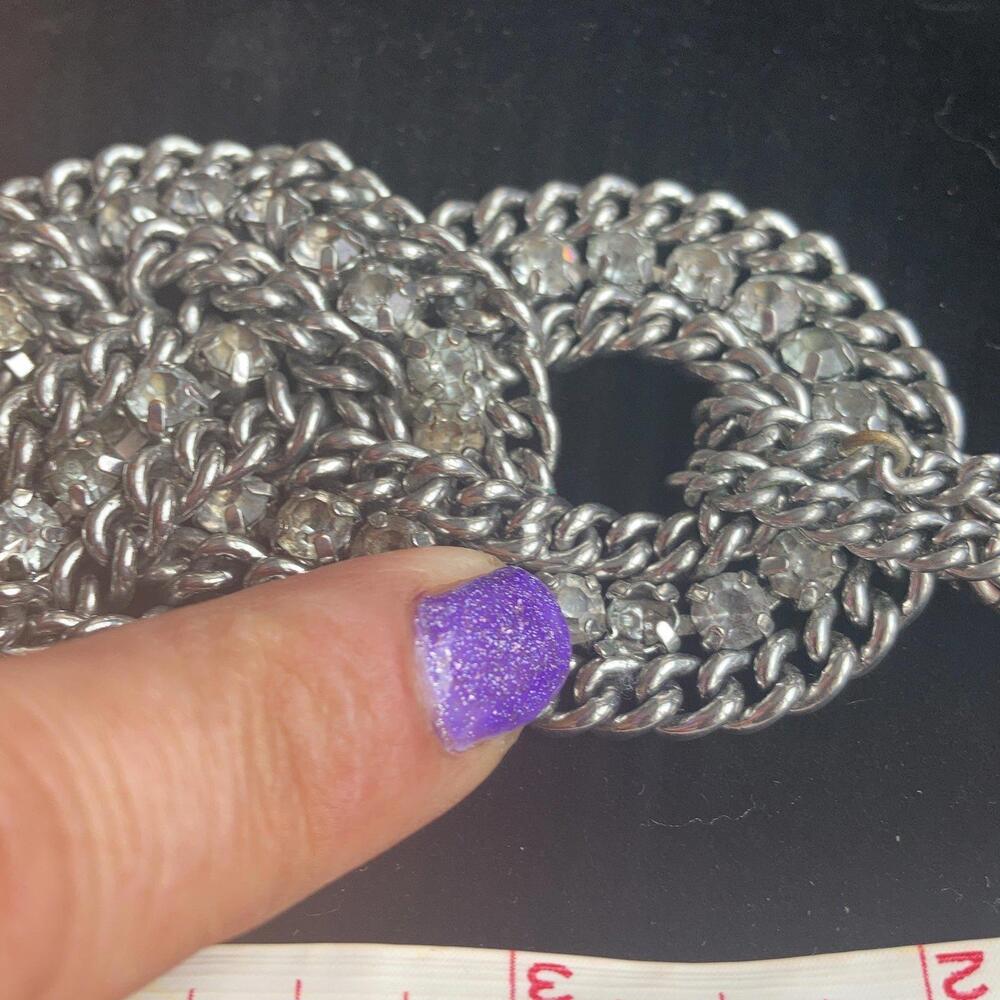 Chunky Rhinestone braded bracelet - Picture 8 of 8